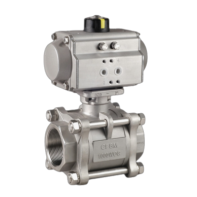 Q611F Pneumatic 3PC Threaded Ball Valve